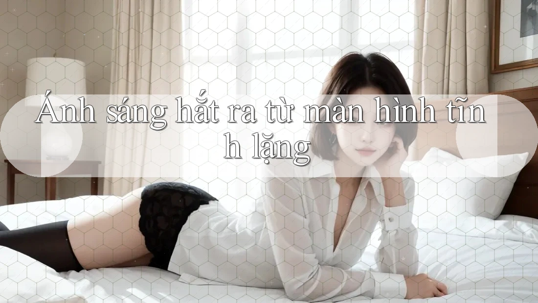 Ánh sáng hắt ra từ màn hình tĩnh lặng